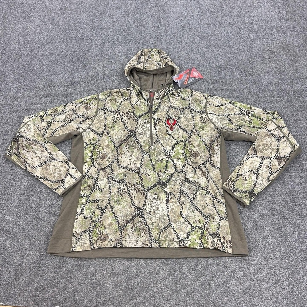 Badlands Variant Hoodie Mens 2XL Approach Camo 1/4 Zip Merino Wool Hunting